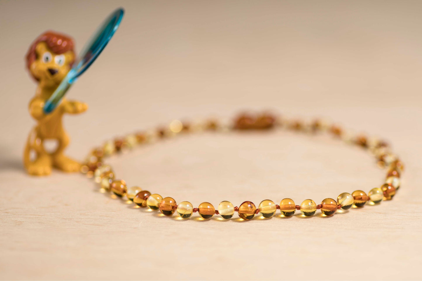 light color amber baby teething necklace