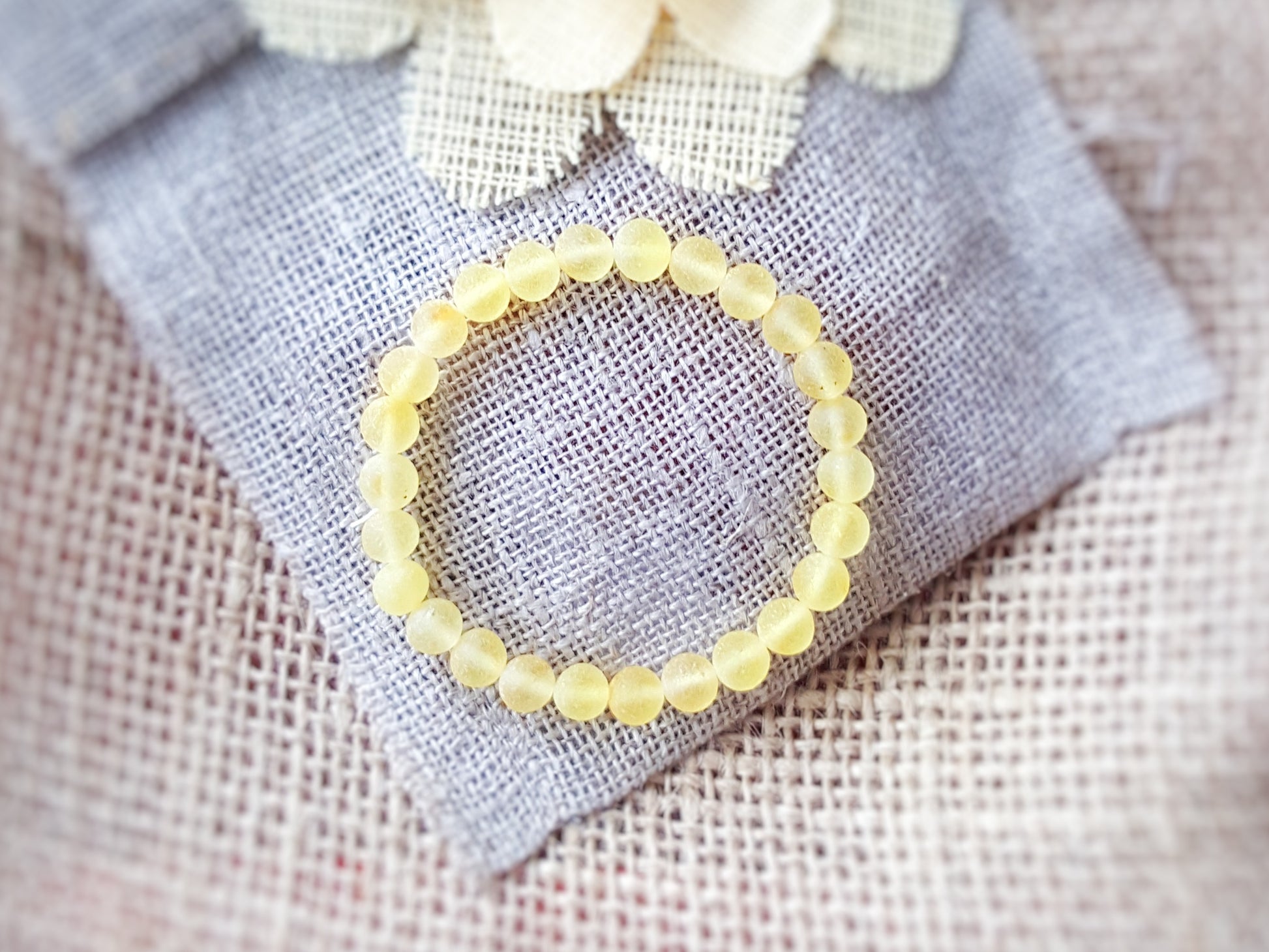 natural raw lemon amber bracelet