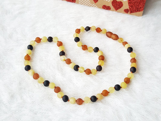 raw multicolored handmade amber beads