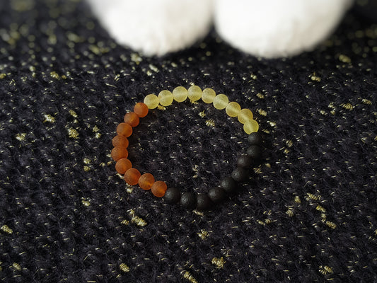 handmade elastic rainbow color amber minimalist bracelet