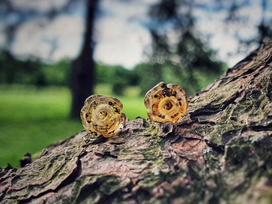 handmade minimalist amber women earrings with silver