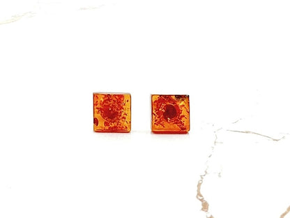 amber stud earrings