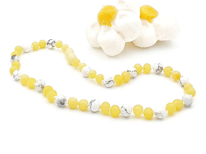 natural white amber color baby necklace