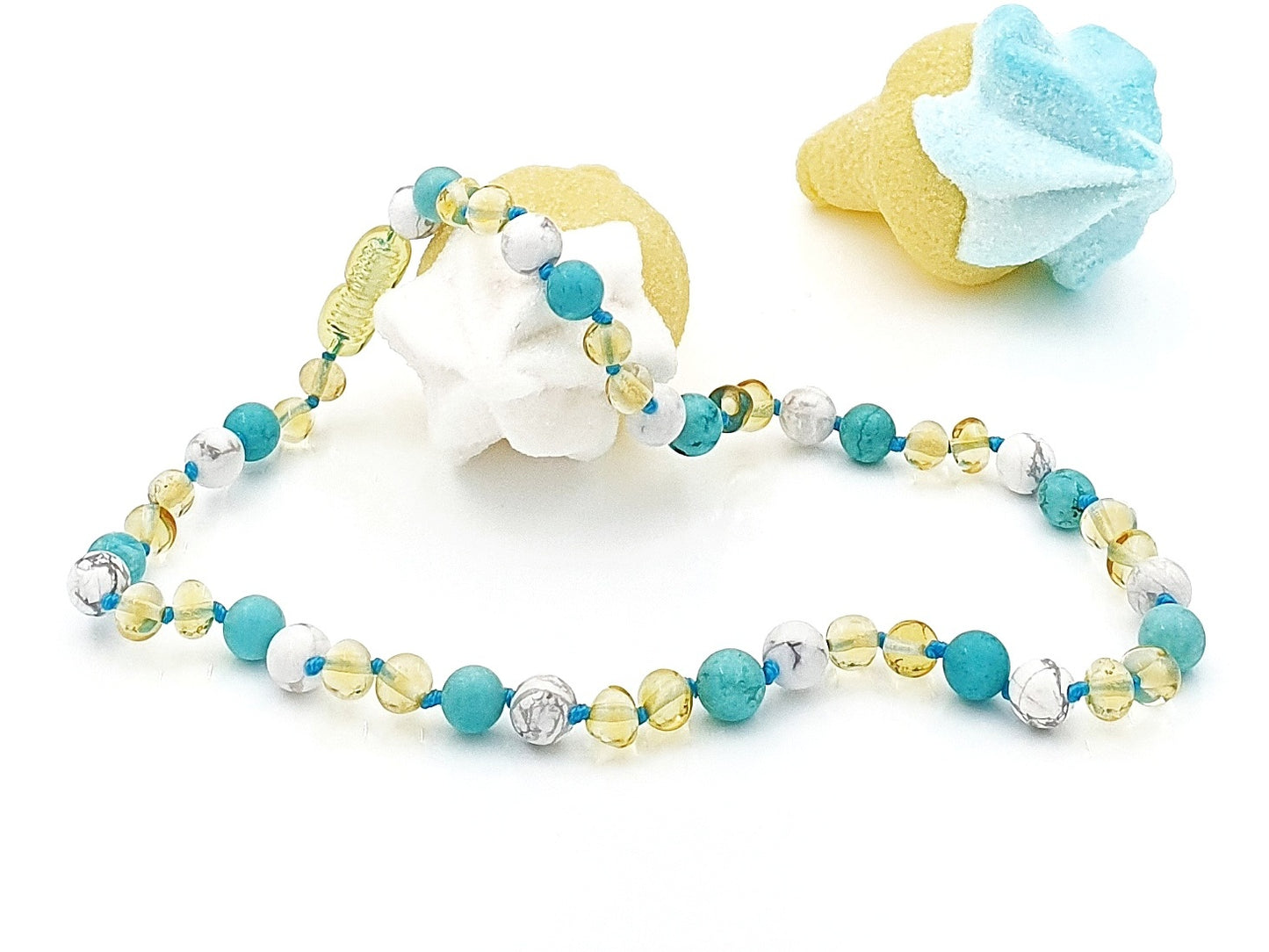 light color amber baby teething necklace