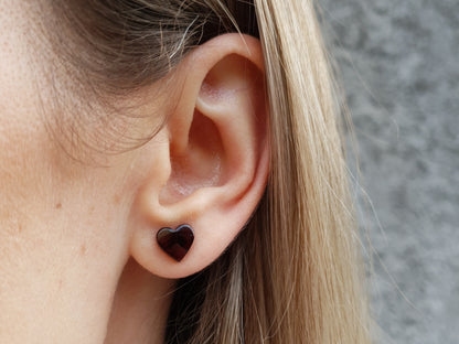 amber stud heart earrings for girls and women