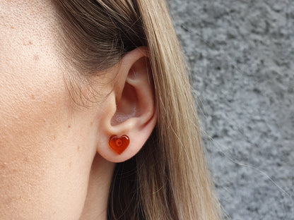 Polished handmade Baltic amber earrings 