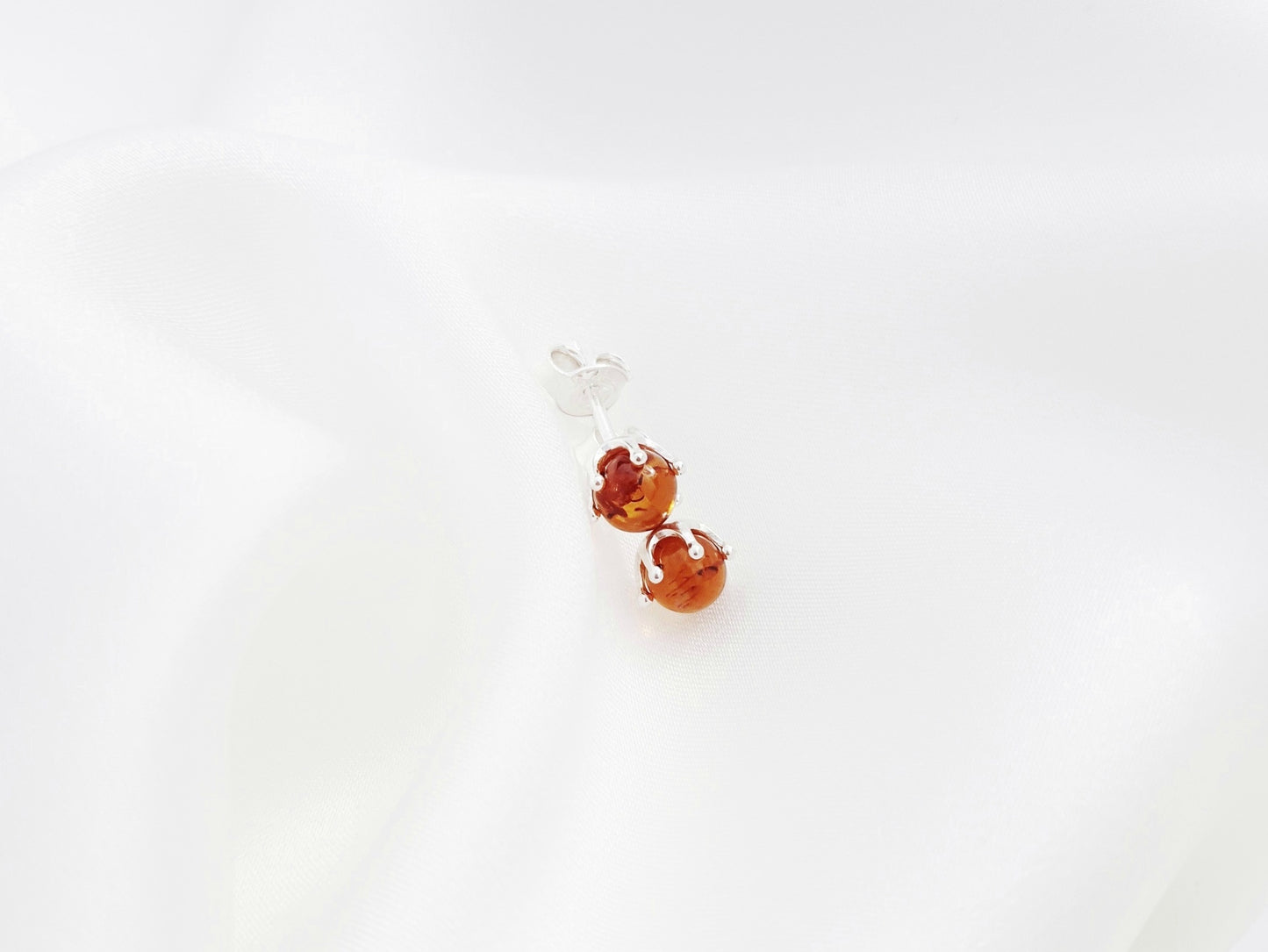 minimalist amber earrings