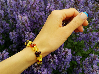 Multicolor handmade amber bracelet