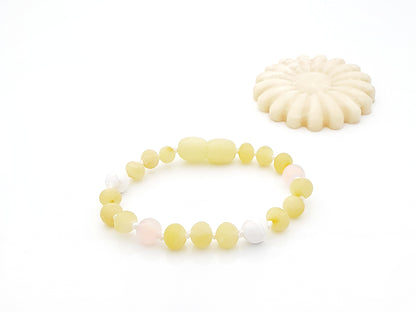 raw white natural amber bracelet