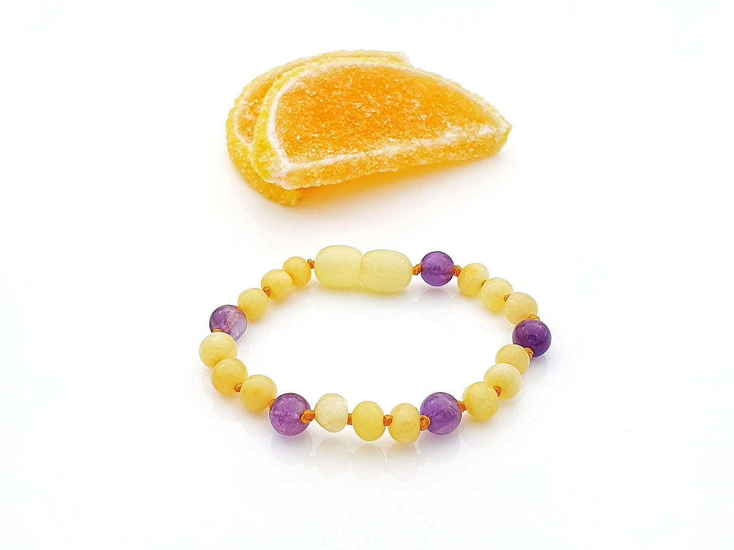 polished natural color amber bracelet