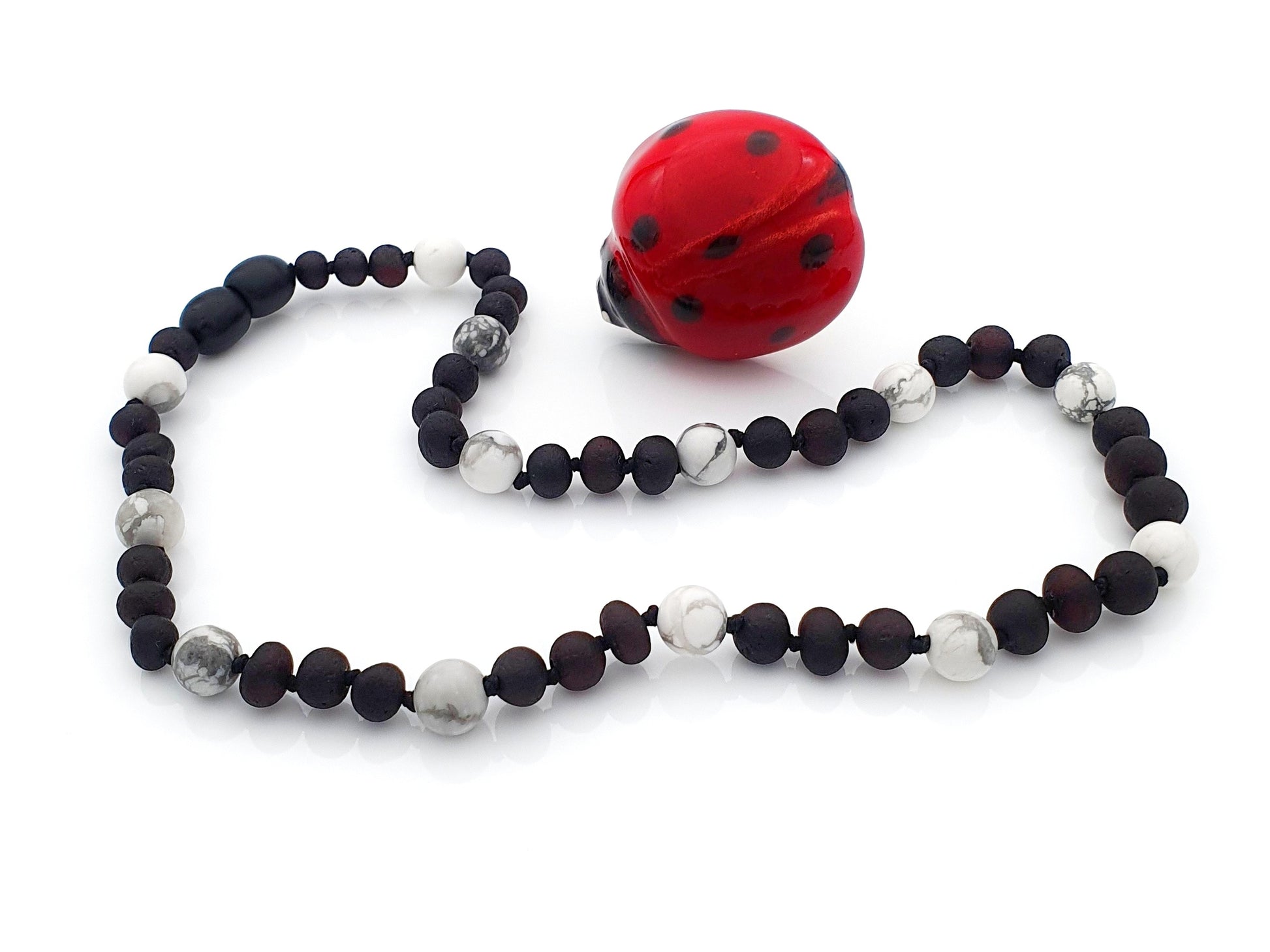 black amber round beads for children