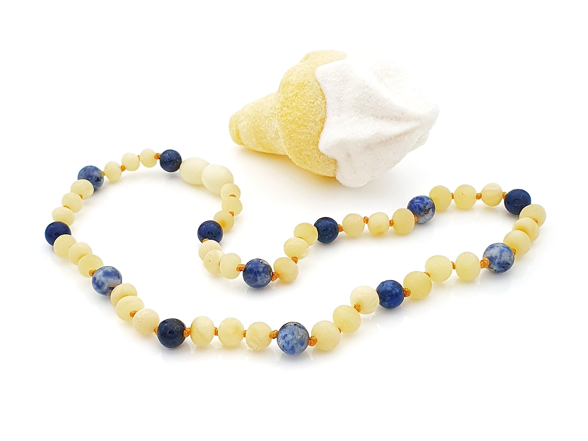 raw white amber teething jewelry