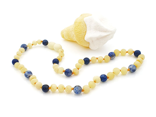 raw white amber teething jewelry