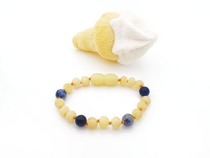 raw Baltic amber bracelet for kids