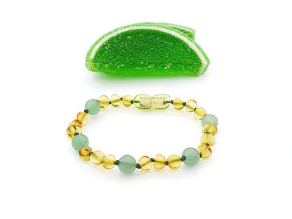 amber with green aventurine baby bracelet