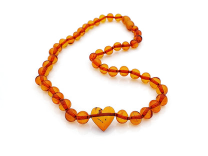 amber teething necklace with pendant