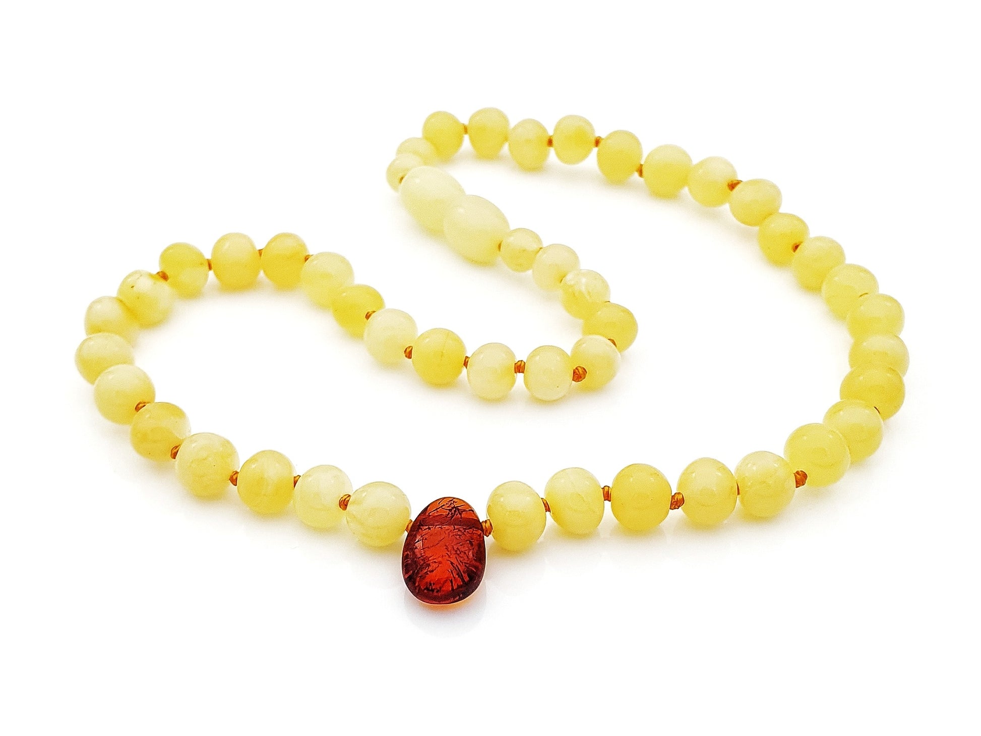natural creamy white amber teething necklace