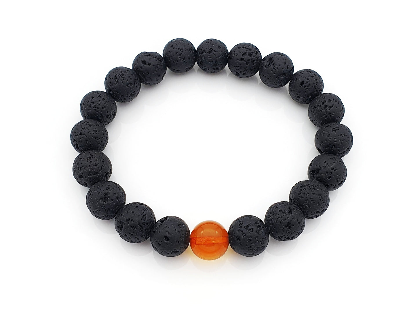 Stretchy bracelet for men with natural stone