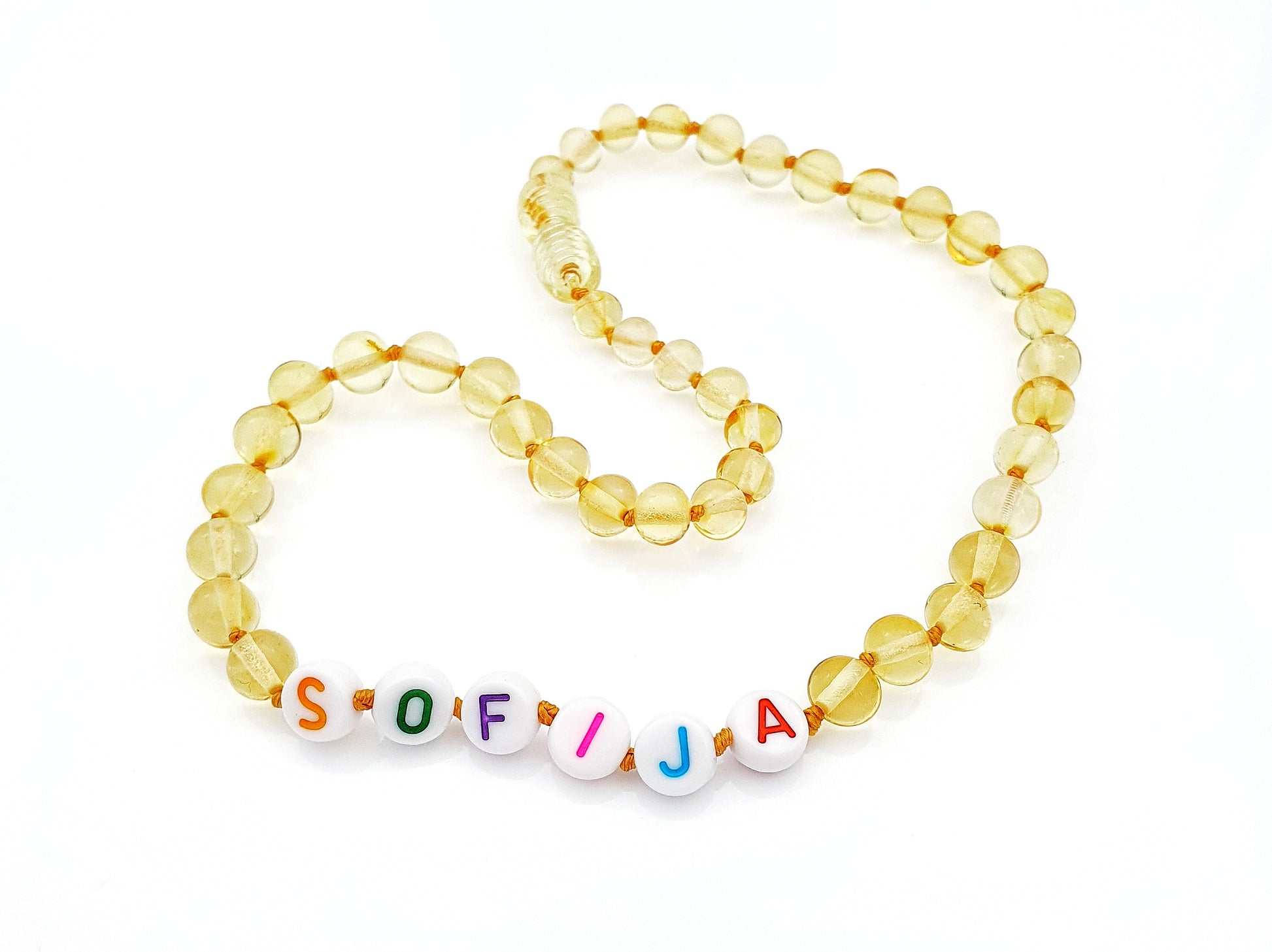 amber jewelry with your little one name