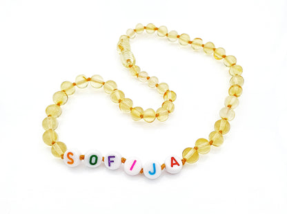amber jewelry with your little one name