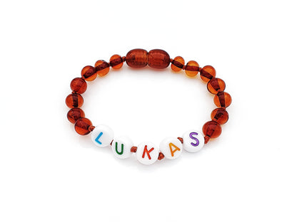 colorful amber bracelet/anklet with your name