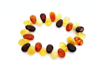 multicolor Baltic amber stretchy bracelet for women