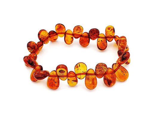 stretchy cognac color leaves shape bracelet for women