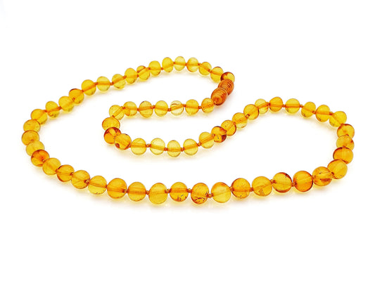 honey color Baltic amber collier for women