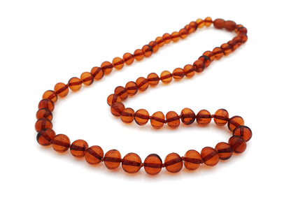 Baltic cognac color round amber stone jewelry
