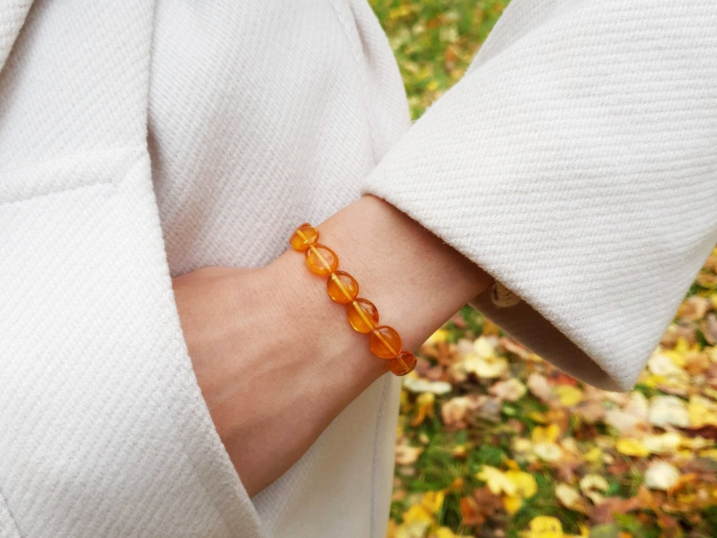 polished amber adult bracelet 