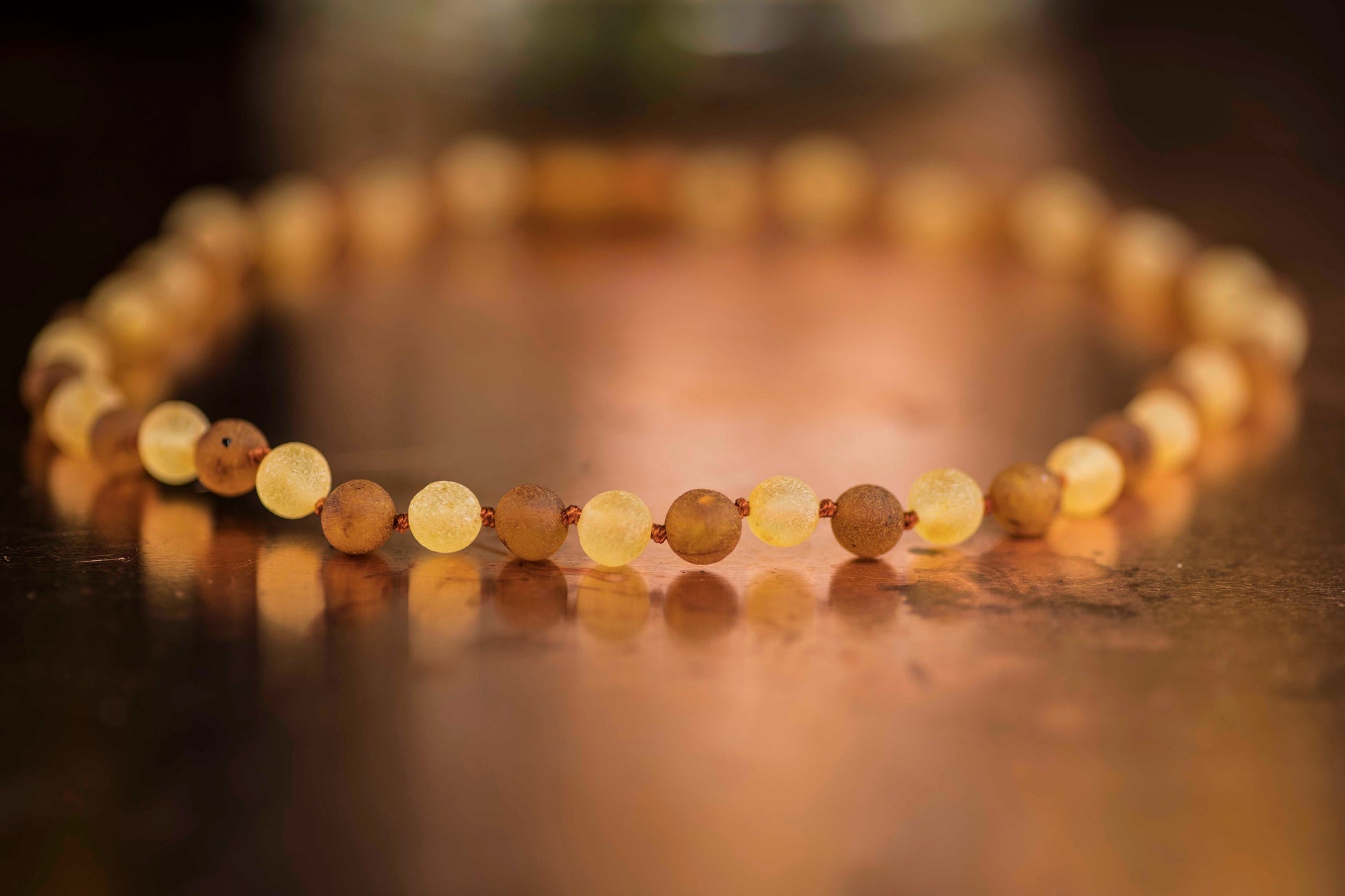 light amber children teething necklace
