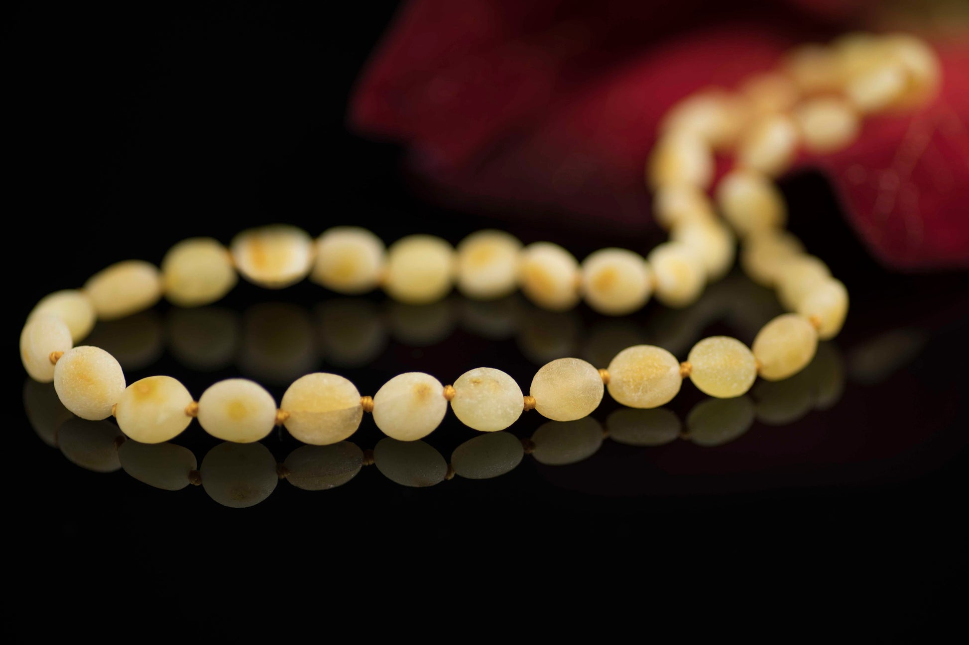 natural white amber teething necklace