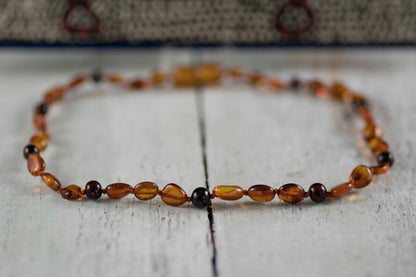 Cognac real amber teething necklace