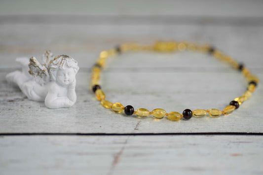 polished amber teething necklace