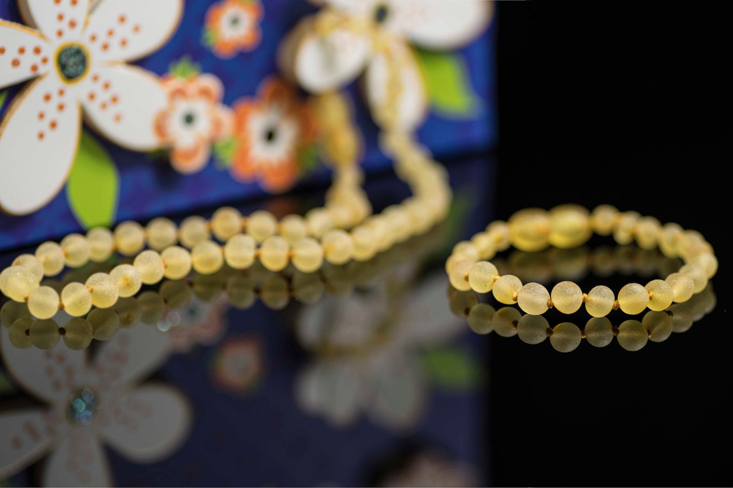 natural amber baby teething beads