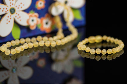 natural amber baby teething beads