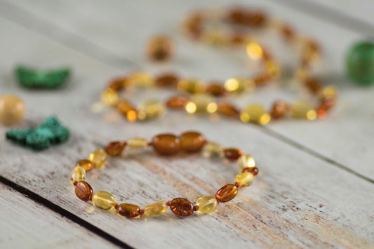 Baltic amber baby teething bracelet