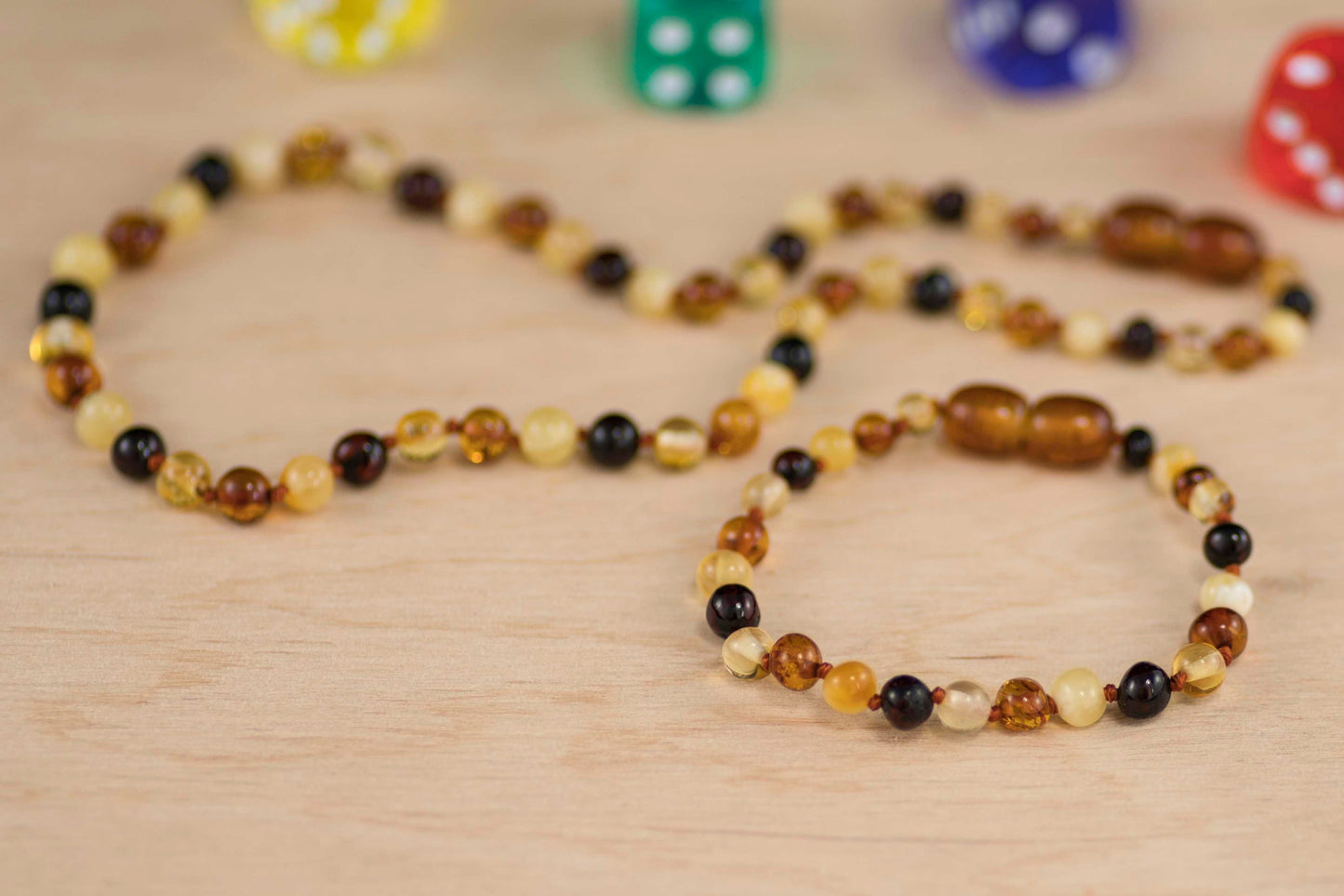 multicolored Baltic amber baby jewelry