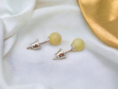 natural color Baltic amber earrings with 925 silver